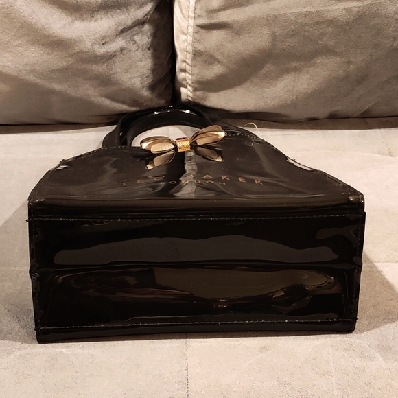 Ted Baker Patent Leather Mini Tote Bow Bag Black - Picture 13 of 16